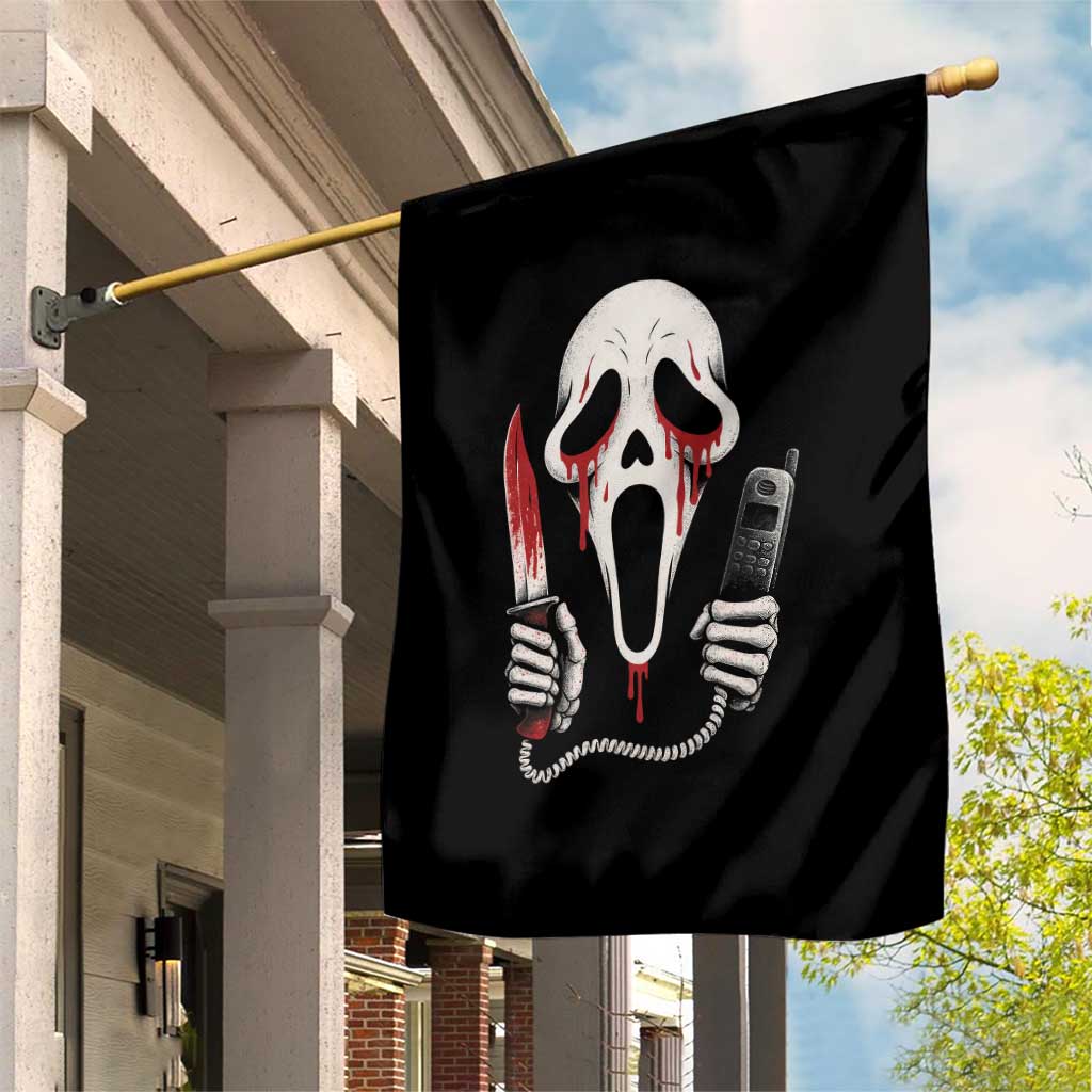 Funny Halloween Scary Face Ghost Garden Flag Horror Slasher Bloody Knife - Wonder Print Shop