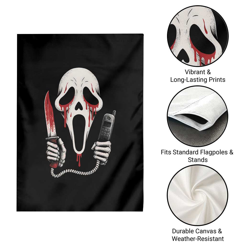 Funny Halloween Scary Face Ghost Garden Flag Horror Slasher Bloody Knife - Wonder Print Shop