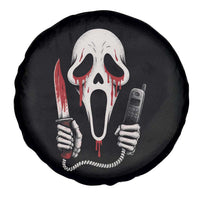 Funny Halloween Scary Face Ghost Spare Tire Cover Horror Slasher Bloody Knife - Wonder Print Shop