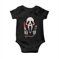 Funny Halloween Scary Face Ghost Baby Onesie Horror Slasher Bloody Knife - Wonder Print Shop