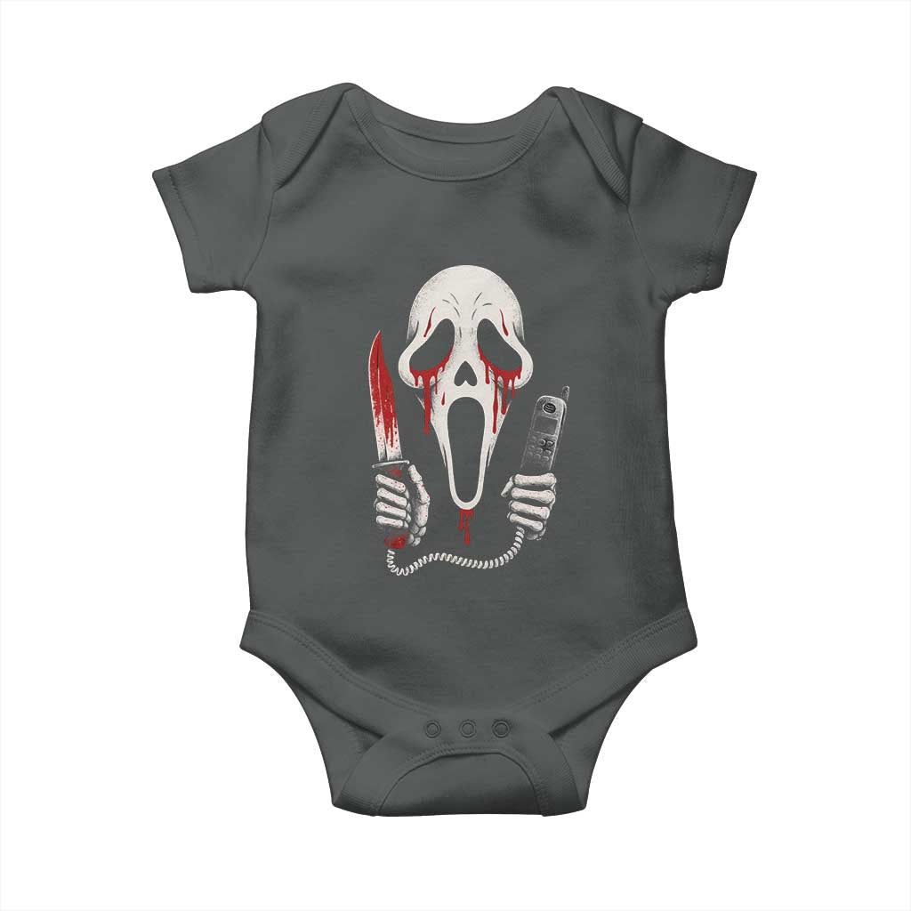 Funny Halloween Scary Face Ghost Baby Onesie Horror Slasher Bloody Knife - Wonder Print Shop