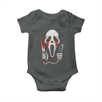 Funny Halloween Scary Face Ghost Baby Onesie Horror Slasher Bloody Knife - Wonder Print Shop