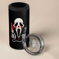 Funny Halloween Scary Face Ghost 4 in 1 Can Cooler Tumbler Horror Slasher Bloody Knife - Wonder Print Shop