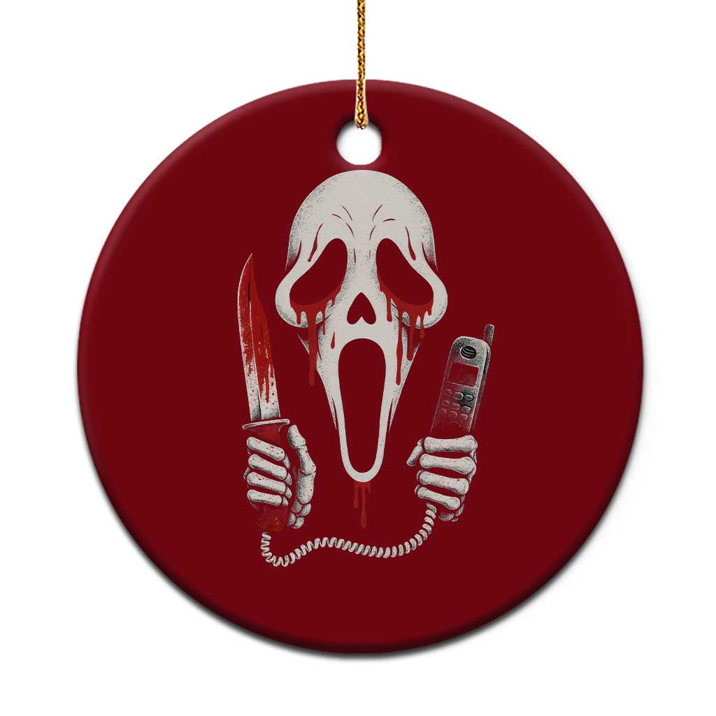 Funny Halloween Scary Face Ghost Ceramic Ornament Horror Slasher Bloody Knife - Wonder Print Shop
