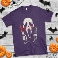 Funny Halloween Scary Face Ghost T Shirt Horror Slasher Bloody Knife - Wonder Print Shop