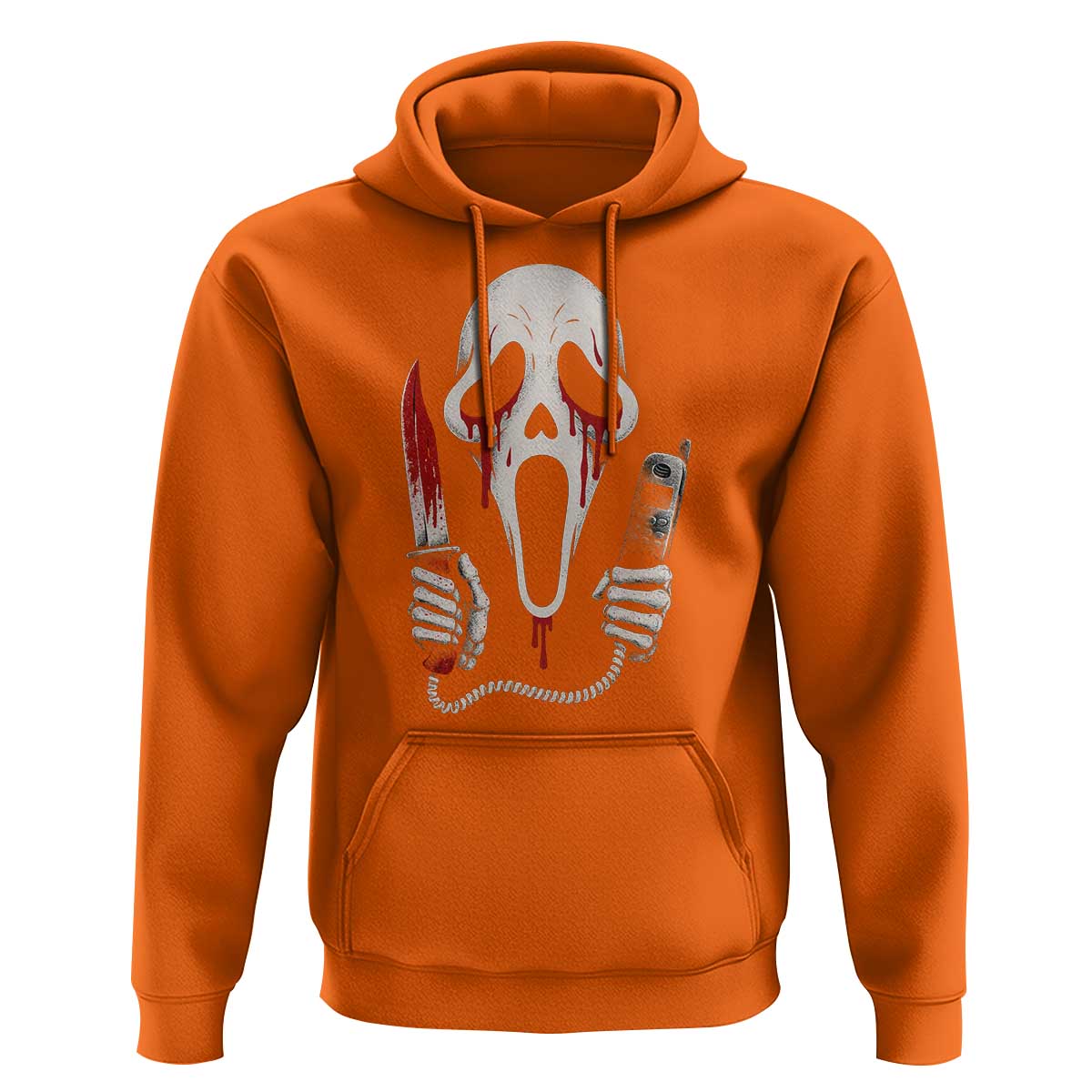 Funny Halloween Scary Face Ghost Hoodie Horror Slasher Bloody Knife - Wonder Print Shop