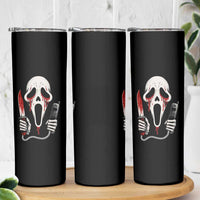 Funny Halloween Scary Face Ghost Skinny Tumbler Horror Slasher Bloody Knife - Wonder Print Shop