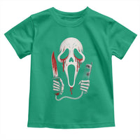 Funny Halloween Scary Face Ghost Toddler T Shirt Horror Slasher Bloody Knife - Wonder Print Shop
