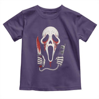 Funny Halloween Scary Face Ghost Toddler T Shirt Horror Slasher Bloody Knife - Wonder Print Shop