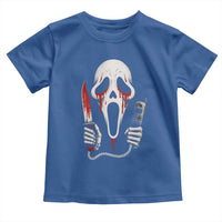 Funny Halloween Scary Face Ghost Toddler T Shirt Horror Slasher Bloody Knife - Wonder Print Shop