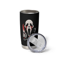 Funny Halloween Scary Face Ghost Tumbler Cup Horror Slasher Bloody Knife - Wonder Print Shop