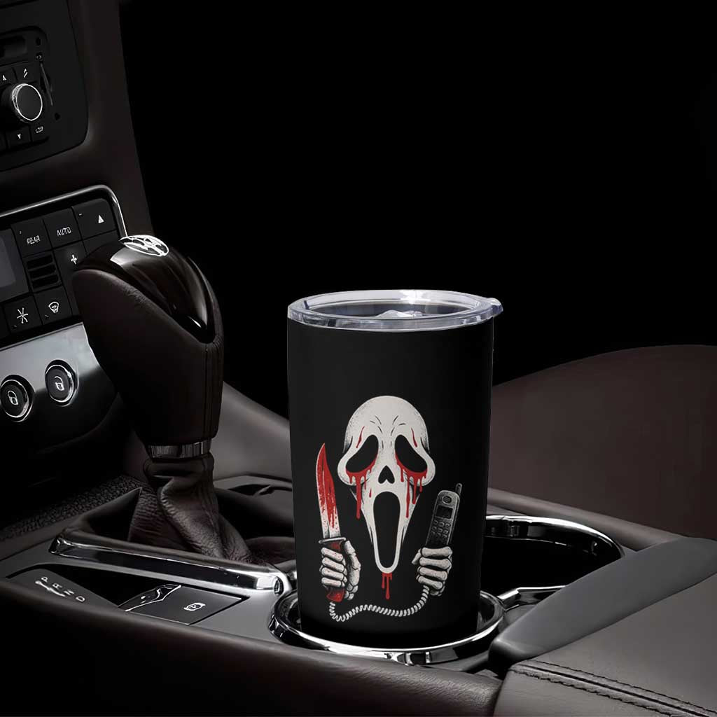 Funny Halloween Scary Face Ghost Tumbler Cup Horror Slasher Bloody Knife - Wonder Print Shop
