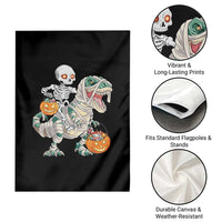 Funny Skeleton Riding Mummy Dinosaur Halloween Garden Flag - Wonder Print Shop