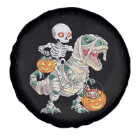 Funny Skeleton Riding Mummy Dinosaur Halloween Spare Tire Cover - Wonder Print Shop