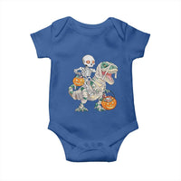 Funny Skeleton Riding Mummy Dinosaur Halloween Baby Onesie - Wonder Print Shop