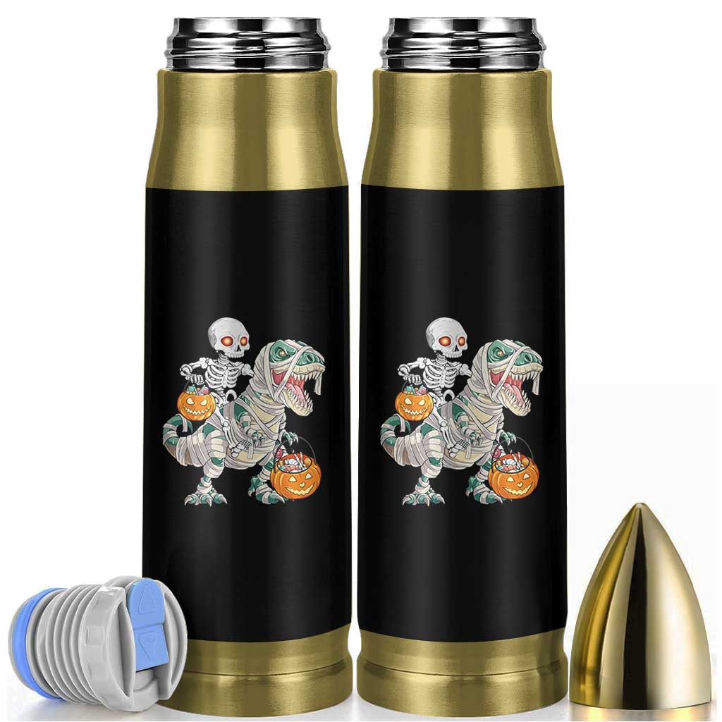 Funny Skeleton Riding Mummy Dinosaur Halloween Bullet Tumbler - Wonder Print Shop