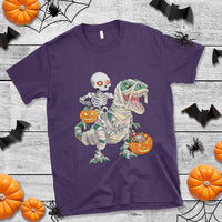 Funny Skeleton Riding Mummy Dinosaur Halloween T Shirt - Wonder Print Shop