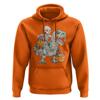 Funny Skeleton Riding Mummy Dinosaur Halloween Hoodie - Wonder Print Shop