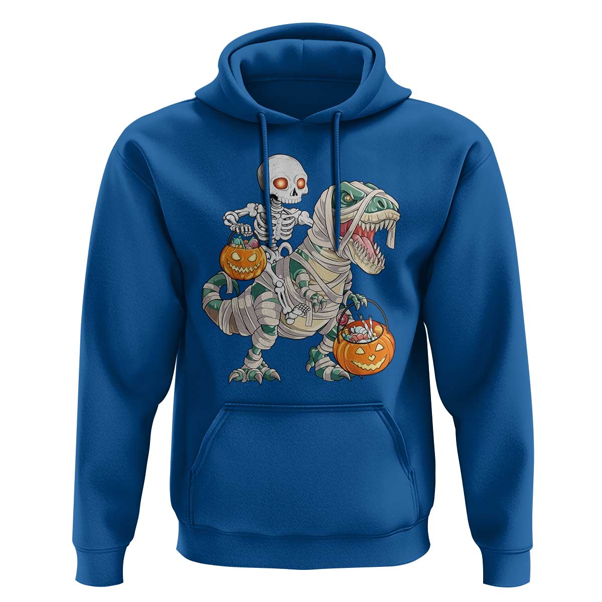 Funny Skeleton Riding Mummy Dinosaur Halloween Hoodie - Wonder Print Shop