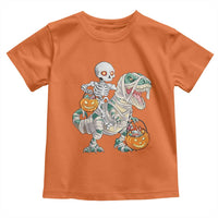 Funny Skeleton Riding Mummy Dinosaur Halloween Toddler T Shirt - Wonder Print Shop