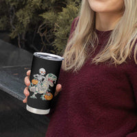 Funny Skeleton Riding Mummy Dinosaur Halloween Tumbler Cup - Wonder Print Shop