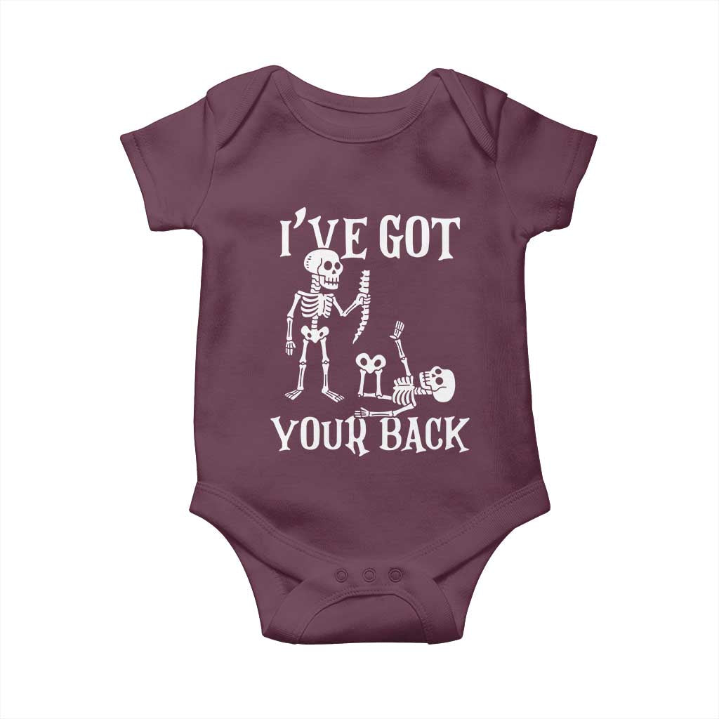 Funny I Got Your Back Baby Onesie Halloween Skeleton Skull - Wonder Print Shop