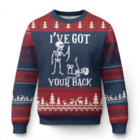 Funny I Got Your Back Ugly Christmas Sweater Halloween Skeleton Skull - Wonder Print Shop