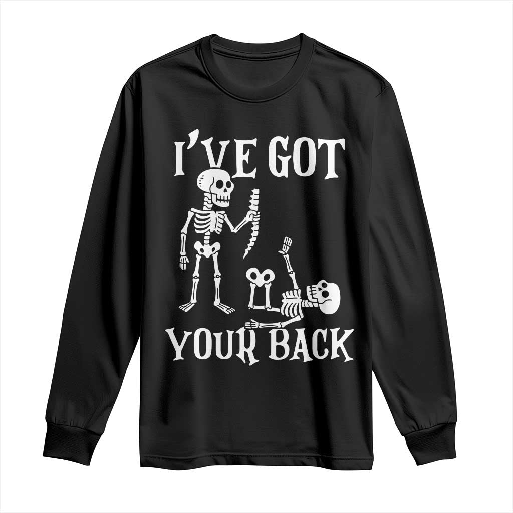 Funny I Got Your Back Long Sleeve Shirt Halloween Skeleton Skull - Wonder Print Shop