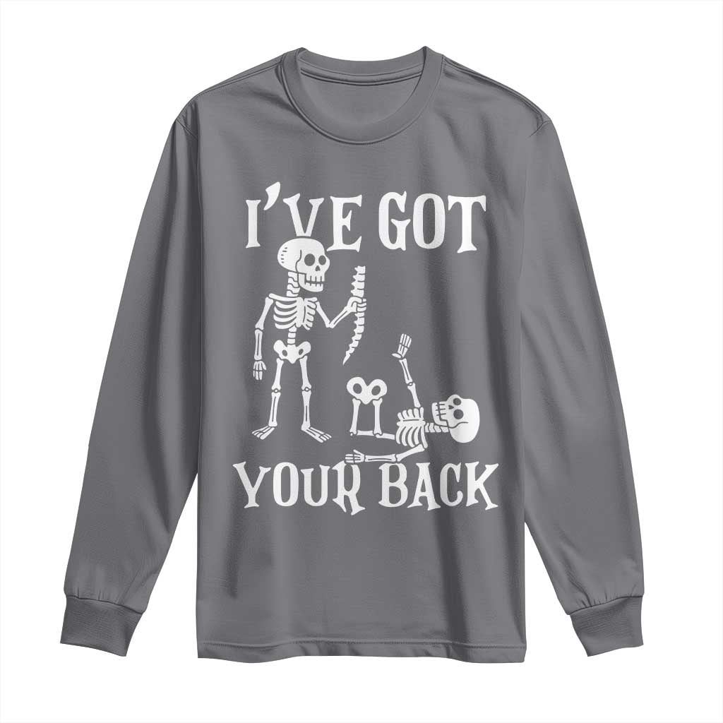 Funny I Got Your Back Long Sleeve Shirt Halloween Skeleton Skull - Wonder Print Shop