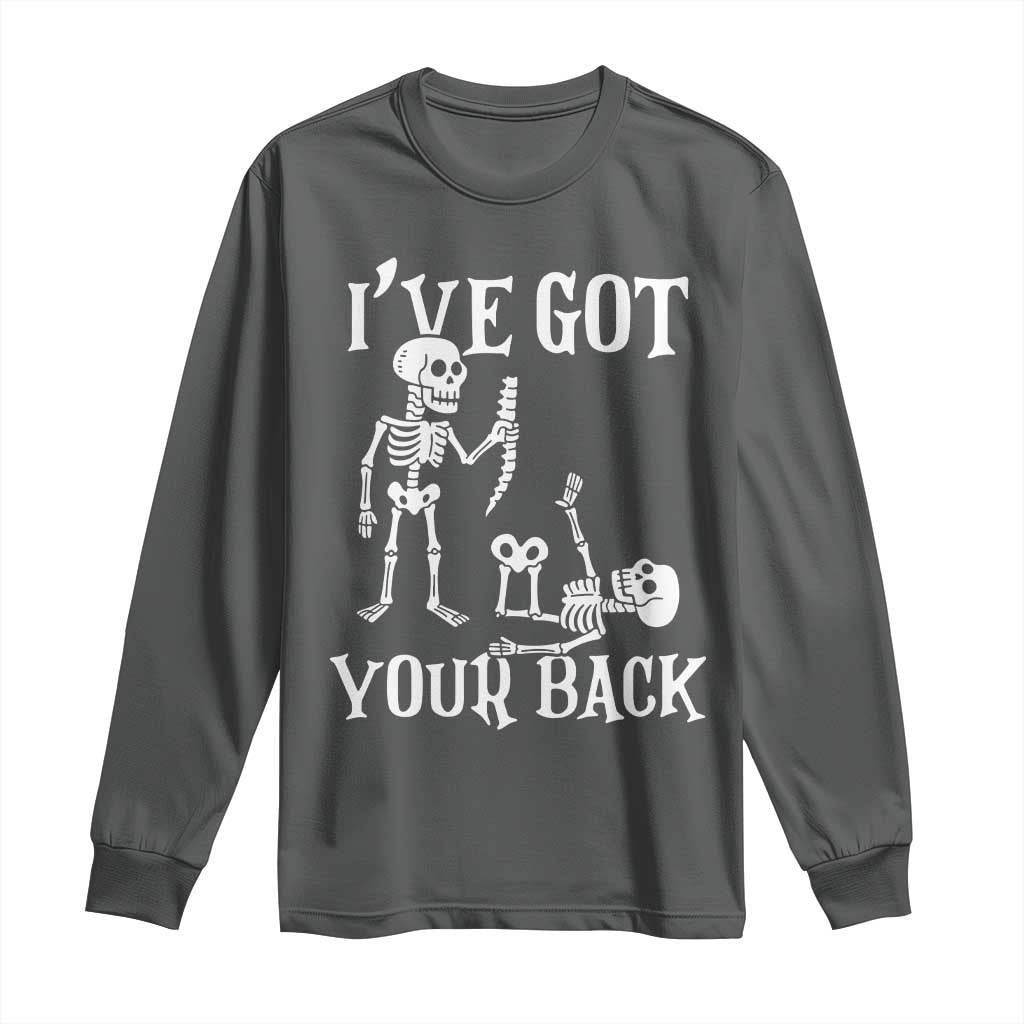Funny I Got Your Back Long Sleeve Shirt Halloween Skeleton Skull - Wonder Print Shop