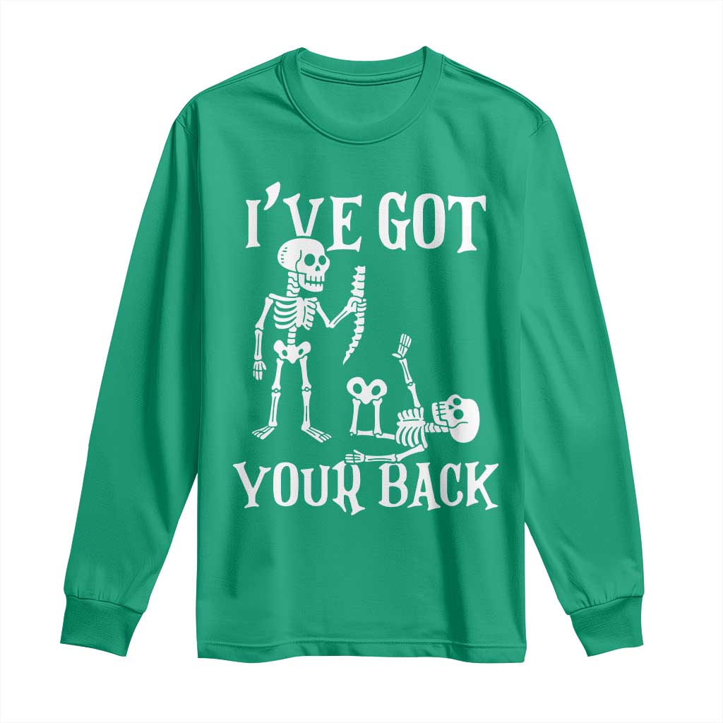 Funny I Got Your Back Long Sleeve Shirt Halloween Skeleton Skull - Wonder Print Shop