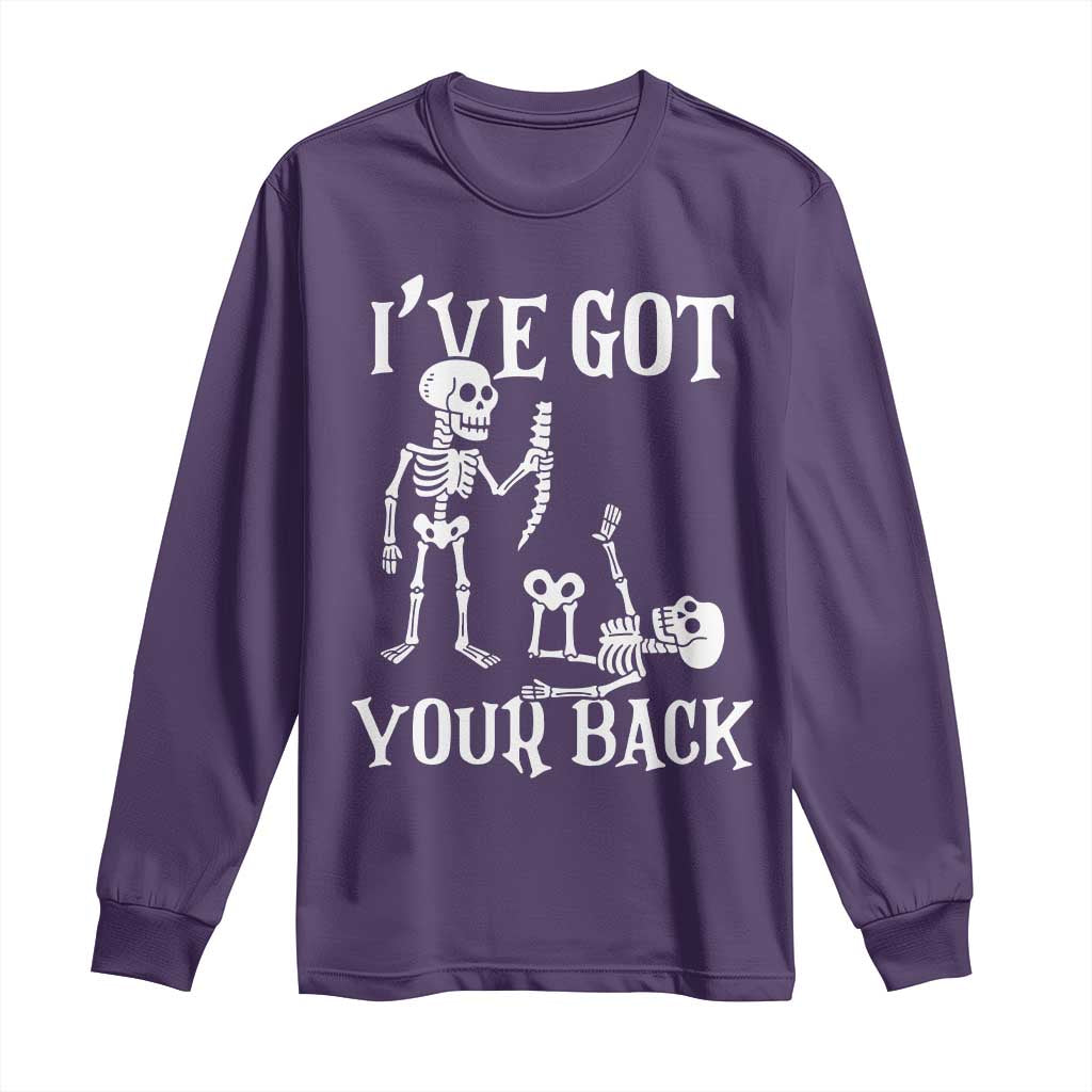 Funny I Got Your Back Long Sleeve Shirt Halloween Skeleton Skull - Wonder Print Shop