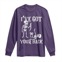 Funny I Got Your Back Long Sleeve Shirt Halloween Skeleton Skull - Wonder Print Shop