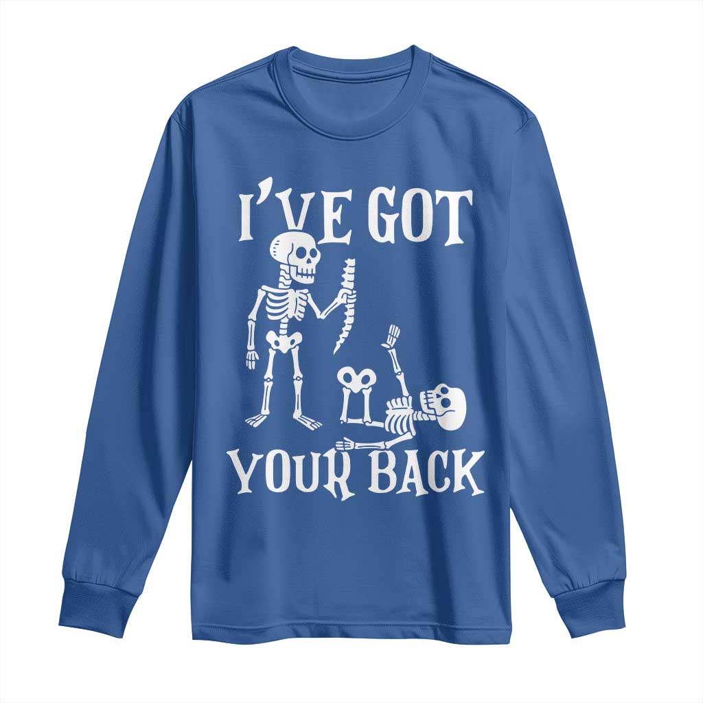 Funny I Got Your Back Long Sleeve Shirt Halloween Skeleton Skull - Wonder Print Shop