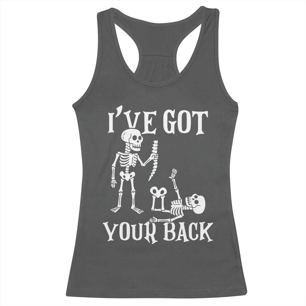 Funny I Got Your Back Racerback Tank Top Halloween Skeleton Skull - Wonder Print Shop