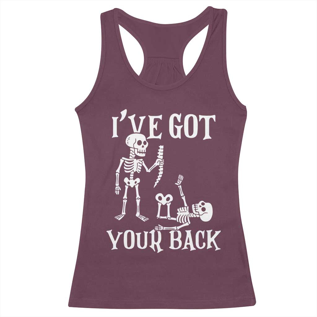 Funny I Got Your Back Racerback Tank Top Halloween Skeleton Skull - Wonder Print Shop