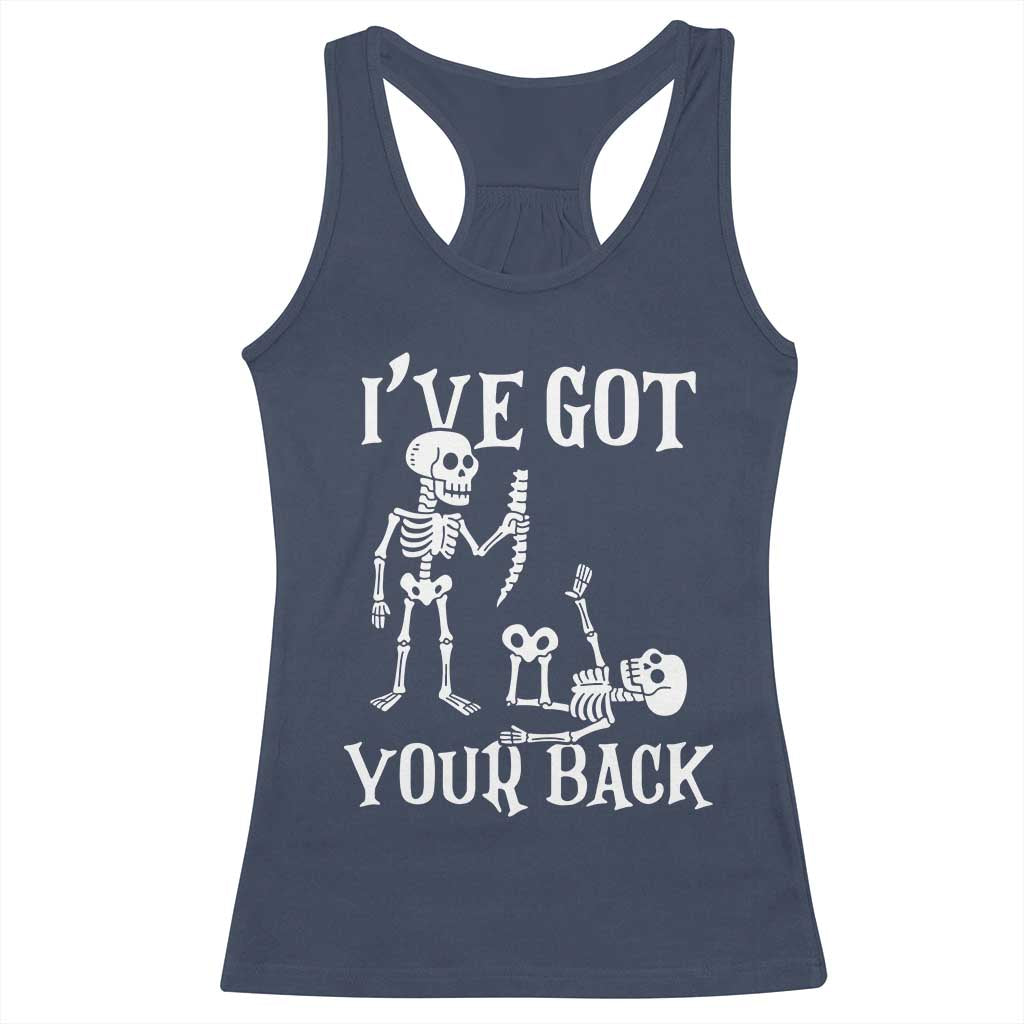 Funny I Got Your Back Racerback Tank Top Halloween Skeleton Skull - Wonder Print Shop