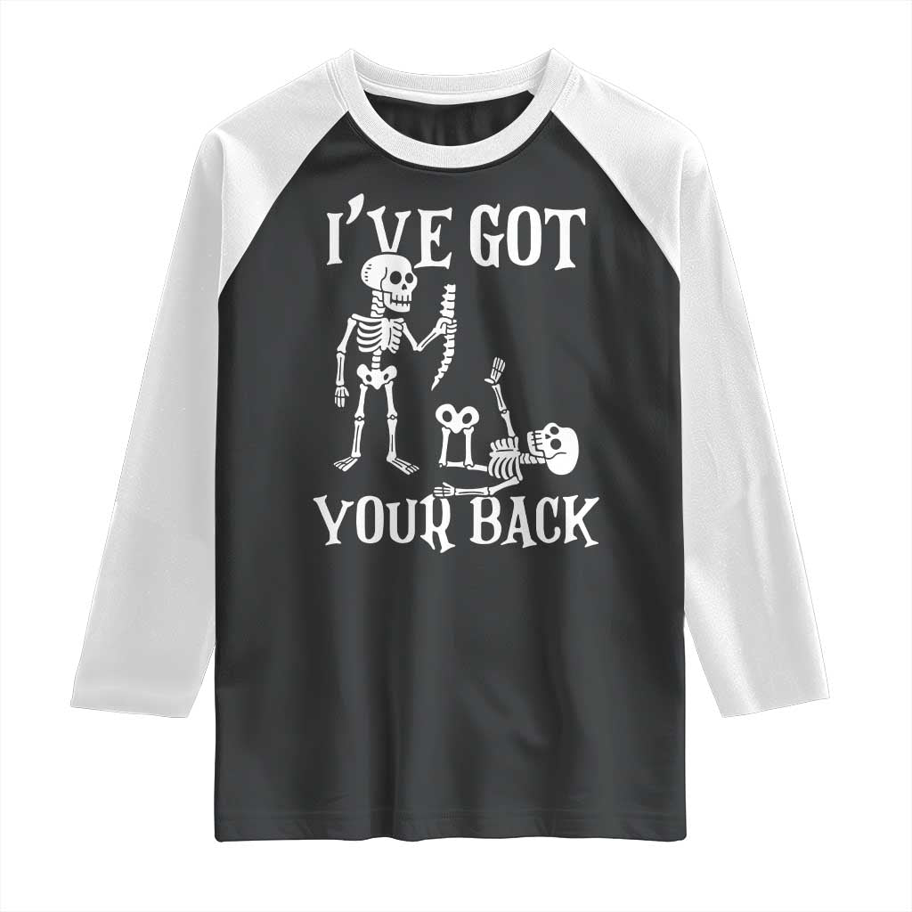 Funny I Got Your Back Raglan Shirt Halloween Skeleton Skull - Wonder Print Shop