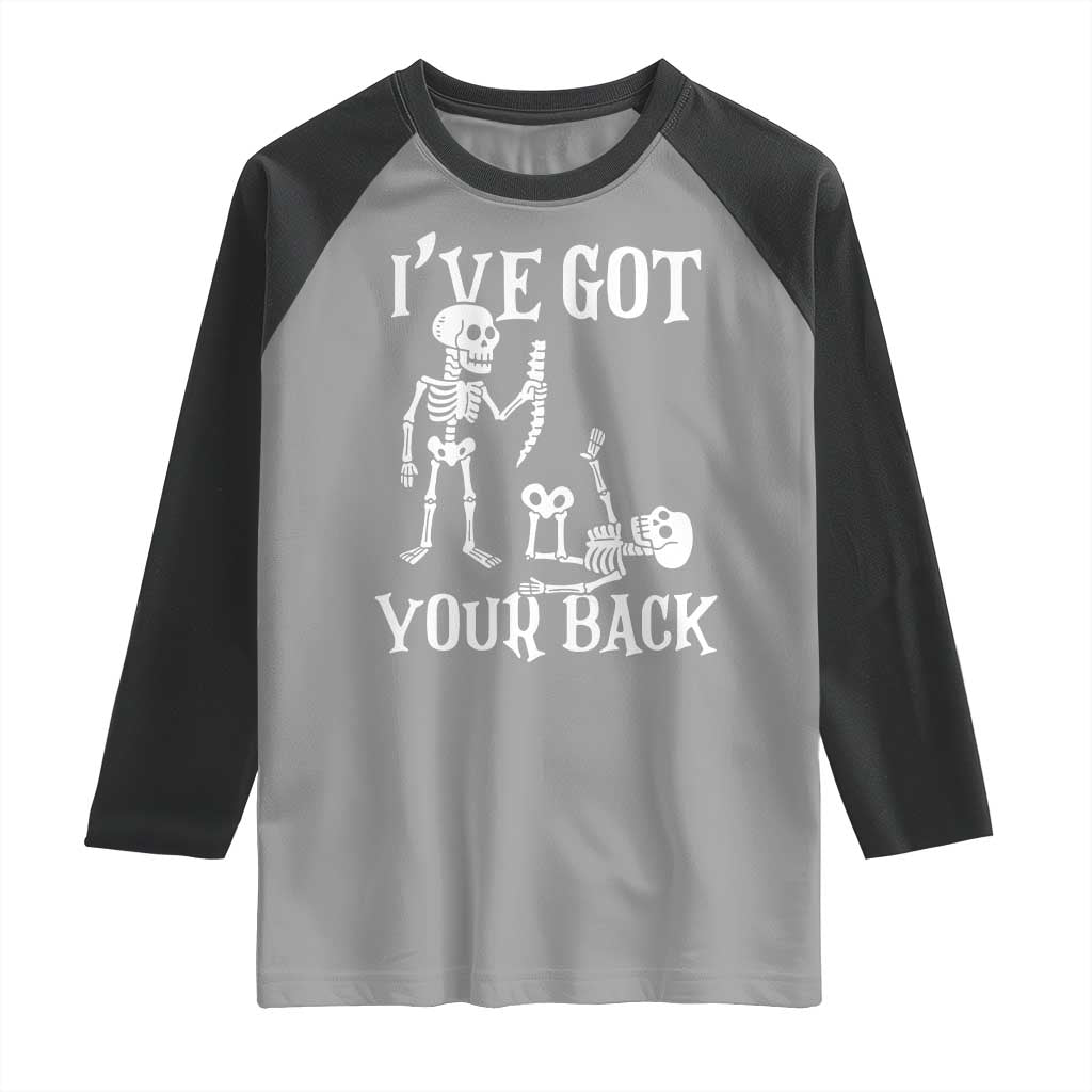 Funny I Got Your Back Raglan Shirt Halloween Skeleton Skull - Wonder Print Shop