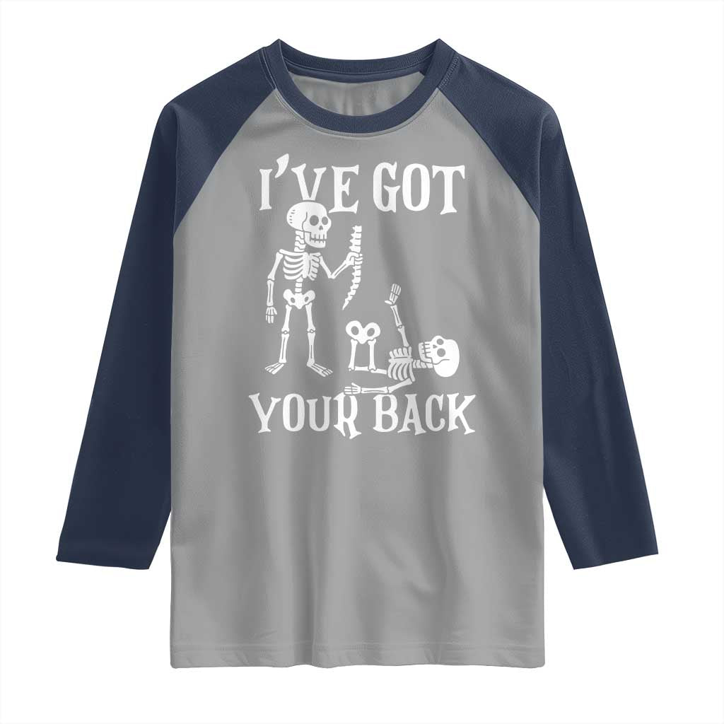 Funny I Got Your Back Raglan Shirt Halloween Skeleton Skull - Wonder Print Shop
