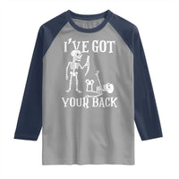 Funny I Got Your Back Raglan Shirt Halloween Skeleton Skull - Wonder Print Shop