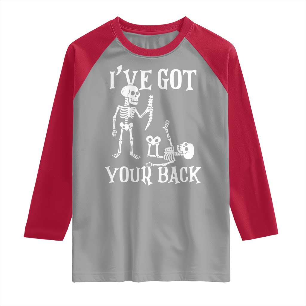 Funny I Got Your Back Raglan Shirt Halloween Skeleton Skull - Wonder Print Shop