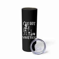 Funny I Got Your Back Skinny Tumbler Halloween Skeleton Skull - Wonder Print Shop