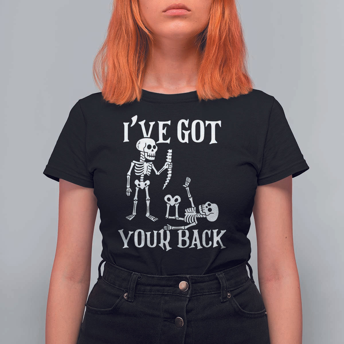 Funny I Got Your Back T Shirt For Women Halloween Skeleton Skull - Wonder Print Shop
