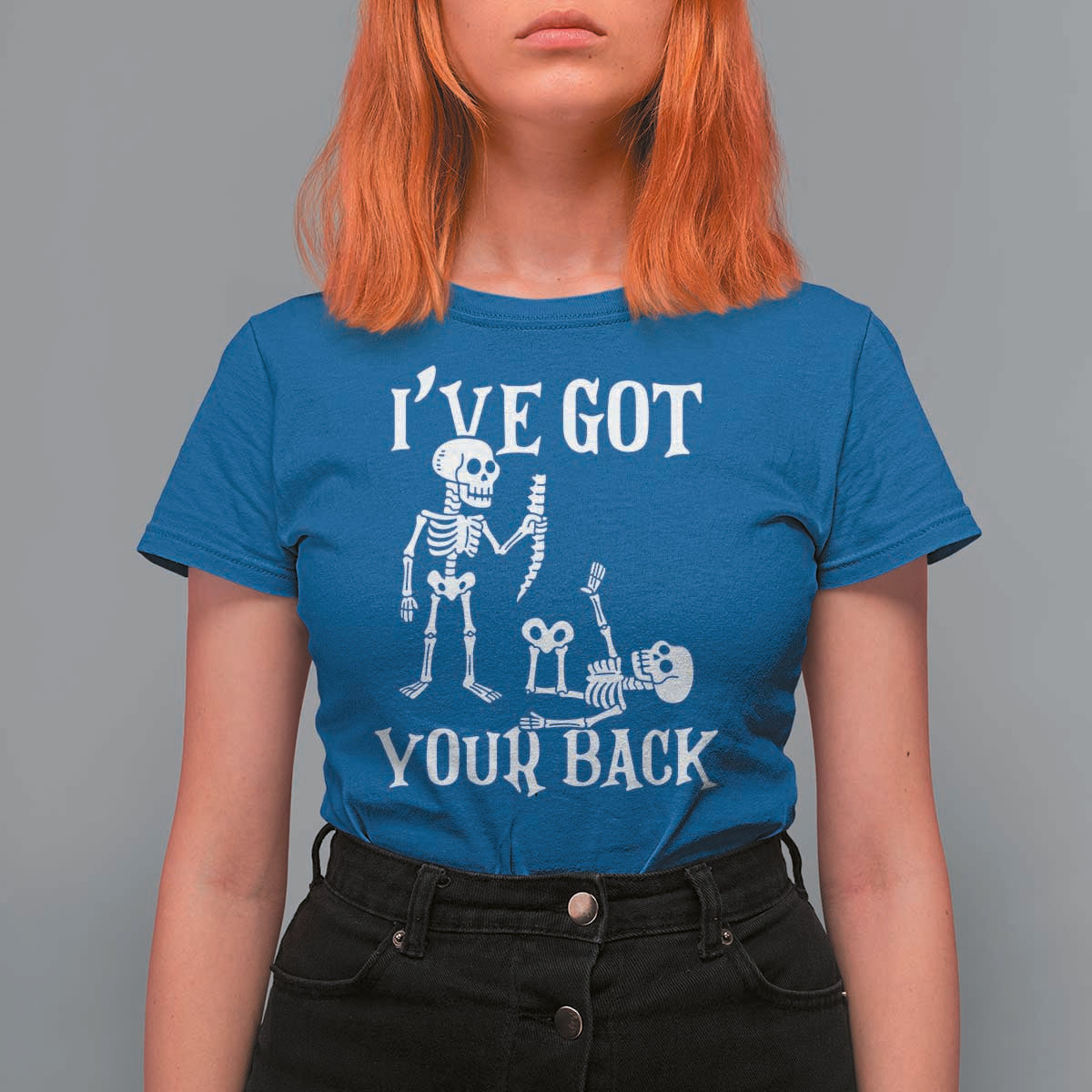 Funny I Got Your Back T Shirt For Women Halloween Skeleton Skull - Wonder Print Shop