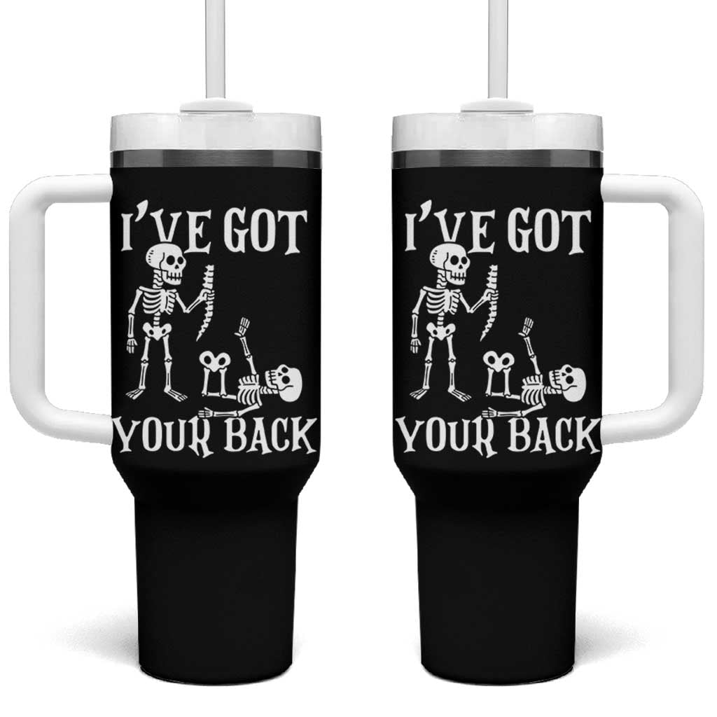Funny I Got Your Back Tumbler With Handle Halloween Skeleton Skull - Wonder Print Shop