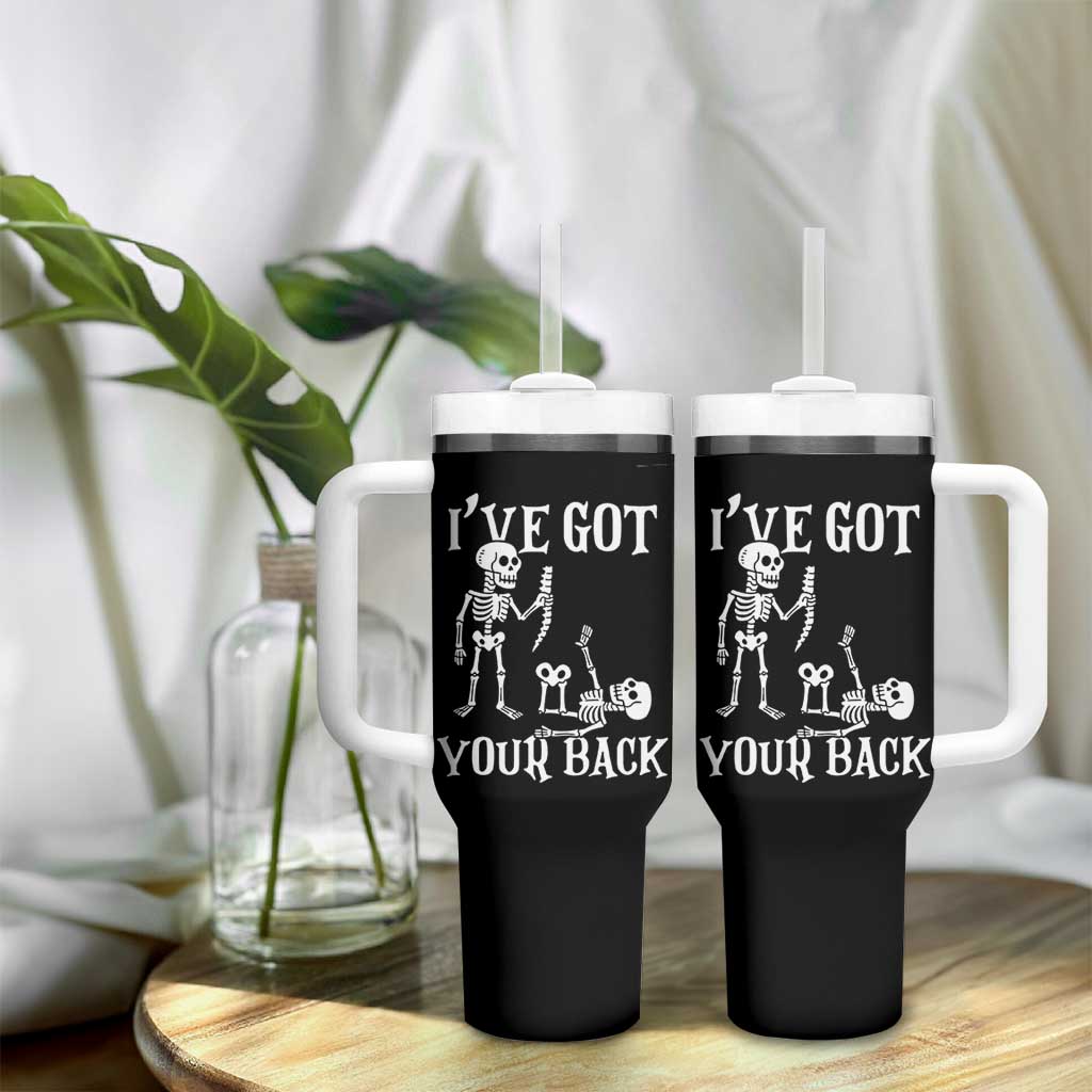 Funny I Got Your Back Tumbler With Handle Halloween Skeleton Skull - Wonder Print Shop