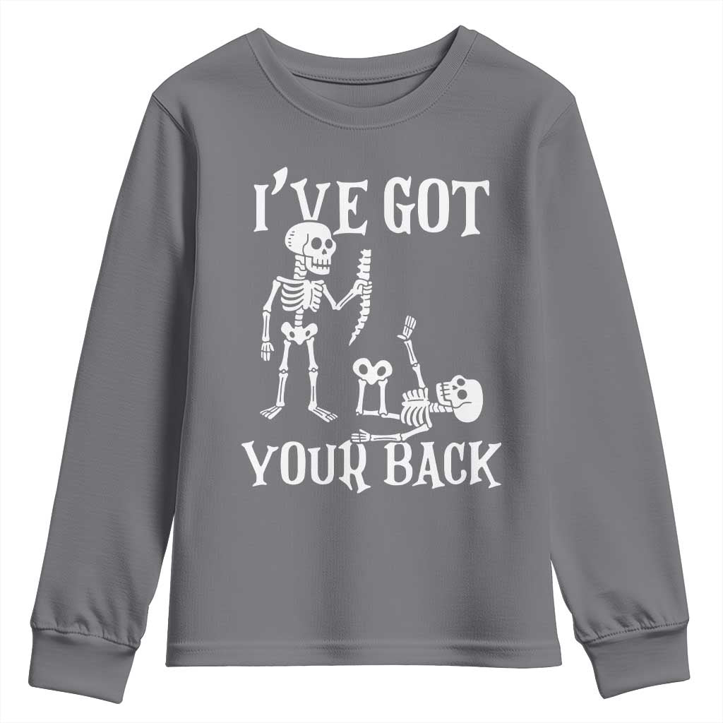 Funny I Got Your Back Youth Sweatshirt Halloween Skeleton Skull - Wonder Print Shop