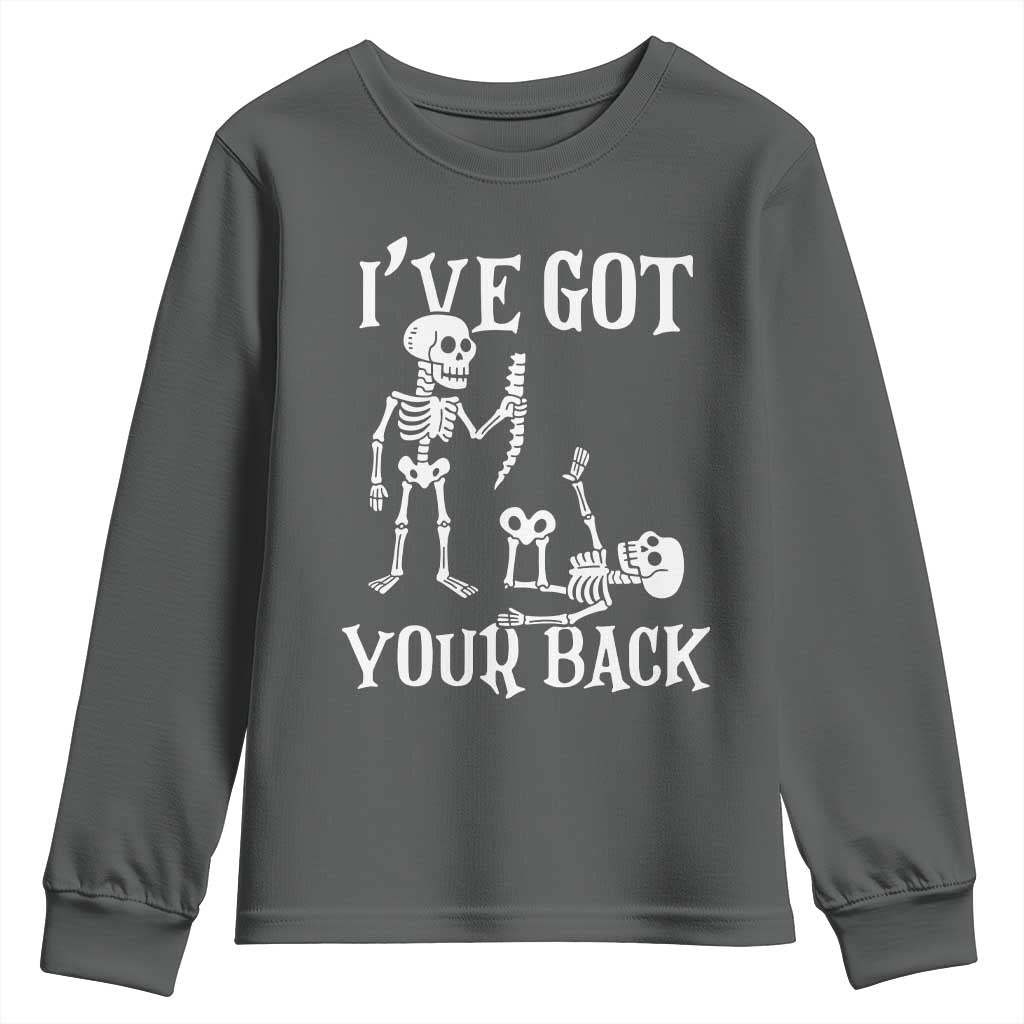 Funny I Got Your Back Youth Sweatshirt Halloween Skeleton Skull - Wonder Print Shop