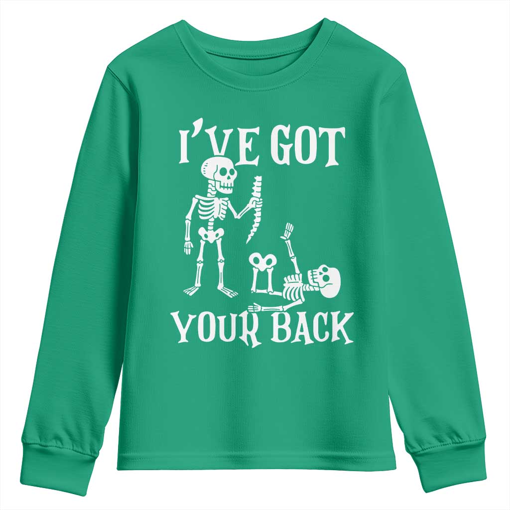 Funny I Got Your Back Youth Sweatshirt Halloween Skeleton Skull - Wonder Print Shop